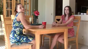 Amateur lesbians lose strip game, strip down to nothing