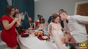 Russian bride gives hot public anal on her wedding day