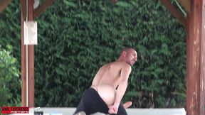 bts of the scene: first 3 on 1 ever, double penetration and pissing with 3 huge cocks for sara malefique!