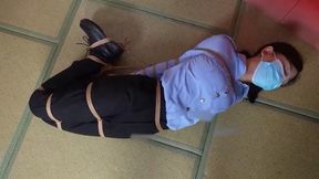 xr240-The female police officer was bound in hogtied bondage then struggled ceaselessly.