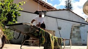 esposa safada filmando foda com o limpador de piscina!