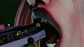 Giantess Raven gives a blowjob to a bus