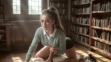 My girlfriend loves risky sex, so I fuck her in the library [AI]