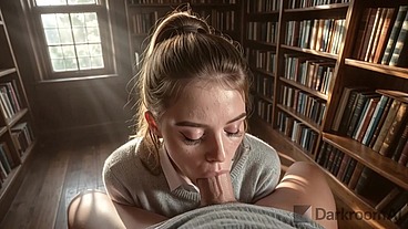 My girlfriend loves risky sex, so I fuck her in the library [AI]