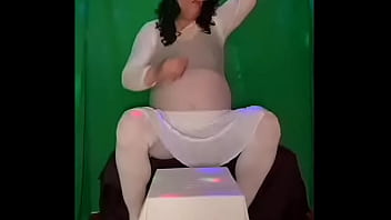 crossdressing sissy enjoying his own pee party by swallowing his own while you all watch with the two vote down wankers