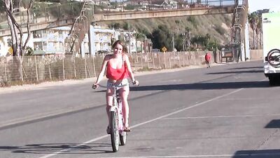 Bike Riding Amateur Blonde Picked Up For Loud Moaning RV Fuck