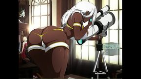 Fondling thick ebony waifu