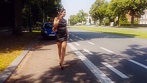 Smoking And Walking In Black Open High Heels With Julie Skyhigh And Sky High