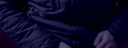 masturbation after entering the house in a down jacket