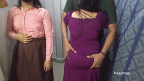 Indian Desi Threesome Video Of Neelimaa Bhabhi And Her Bestie.