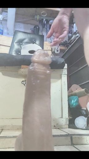 Riding Some of My Huge Mr Hankeys Dildos
