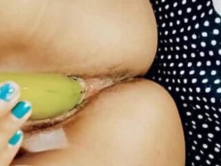 In the absence of husband, I used banana instead of penis, full xxx porn HD MMS part 2
