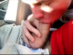 young twink sucks dick in car and swallows