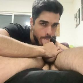 making my friend cum in my mouth