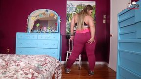 Hot Pink Gym Spandex Jerk Off