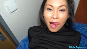 Skinny Asian teen Suzie Q gets fucked in WC