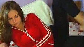 Sweet and sexy webcam brunette in black thongs bragged off her ass