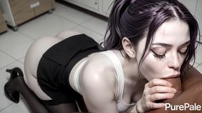 i left deep crimson finger marks on this slut s pale thighs while my huge cock mercilessly slammed into her balls deep [ai]