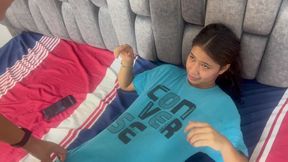 I Find My Little Stepsister with My Clothes on, I Take Them off and I Fuck Her Hard Until I Cum in Her Pussy