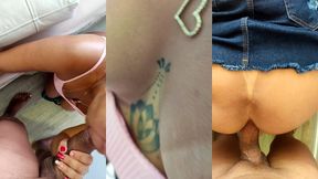 sai de sainha sem calcinha, encontrei um safado no elevador e ele arrombou meu cu e me deu banho de leite.