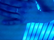 Polish milf massage in solarium her small tits and hot pussy