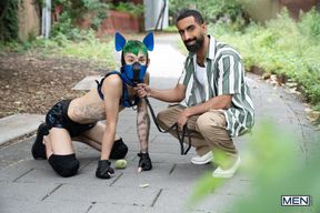 Petplay addict is going to get big ARAB cock inside