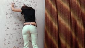 College girl trample a weak guy with her strong legs, vd017h 720p