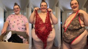 SSBBW Lace Bodysuit Try On