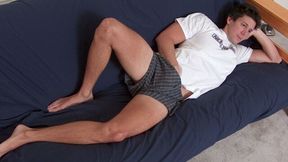 Billy blows his big load all over that sexy crotch area