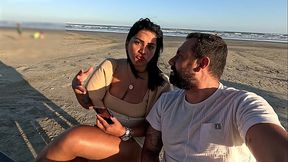Spit and Take It in the Ass: Public Anal Fuck on the Beach