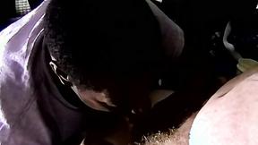 ”Black dude sucks off amateur gay dude while he masturbates”