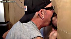 Mouthjizzed gloryhole DILF sucks hard cock at home