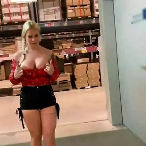 Devil-Sophie: Heavy public blowjob in the furniture store