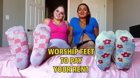 Worship Feet To Pay Your Rent - Princess Viktoria and Mistress Melissa