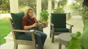 Blonde and brunette lesbians eat each other out