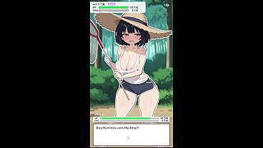 Bug Huntress battles for some outdoor anal fun with beads