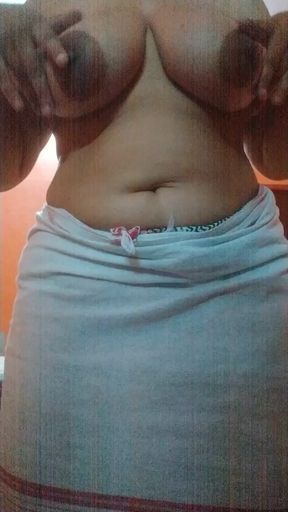 Late Night Desi Fantasy  desi Girl with big breast presses and massage   Clip 1