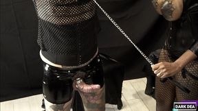 the kinky slut queen  dark dea  whip and pegging ass of her slave