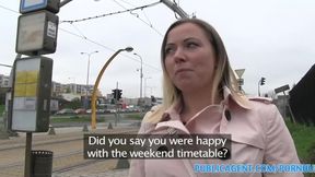 PublicSex Bibi fucks a stranger outside for a free rail card