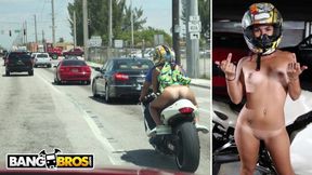 Big Booty Latin Babe Sophia Steele Rides A Motorcycle & A Cock