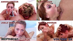 deepthroat sirens compilation - vol 28 - deepthroat & cum swallow blowjobs full scenes featuring annika amour, emma haize, juelz venture, violet monroe