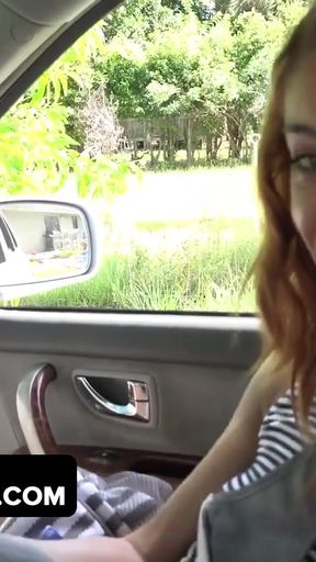 Captivating moment from &quot;Dadcrush - Sexy Brunette Chick Got Stuck In Window And Gets Some Push And Spank From Behind&quot;
