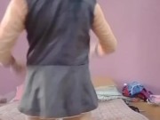 Cute sissy crossdresser femboy in a very short dress.