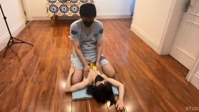 Stomachsitting and chest sitting on mermaid princess cloud belly punching #SK102