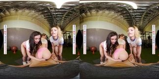 Naughty America Sexy babes, Kyler Quinn, Paige Owens, & Whitney Wright, tag team a gym stud