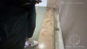 Peeking, Peeing, Flashing, Teasing at Public Urinal