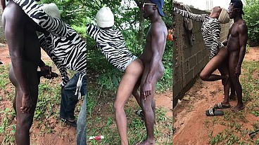 This sweet twink suck my dick outside the bush