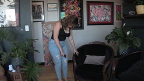 KAT HOME FROM WORK - Foot Fetish, Stocking Feet, Achy Feet - MP4