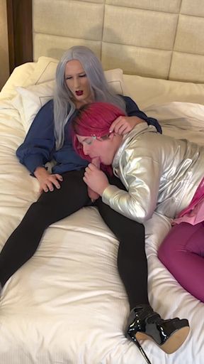 Gorgeous Femboy Goddess Gets Blowjob From Trans Kelsey Masters - Compilation 1