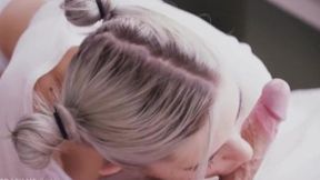 Brunette Eva Elfie gives a threesome